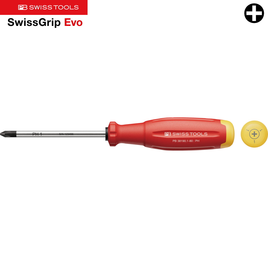 PBスイスツールズ SWISSGRIP EVO プラスドライバー 38190 精密〜高