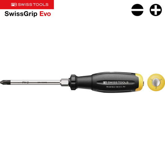 PB スイスツールズ 新型グリップEVO 貫通ドライバー プラスドライバー 38190 マイナスドライバー 38100 タガネドライバー 38820