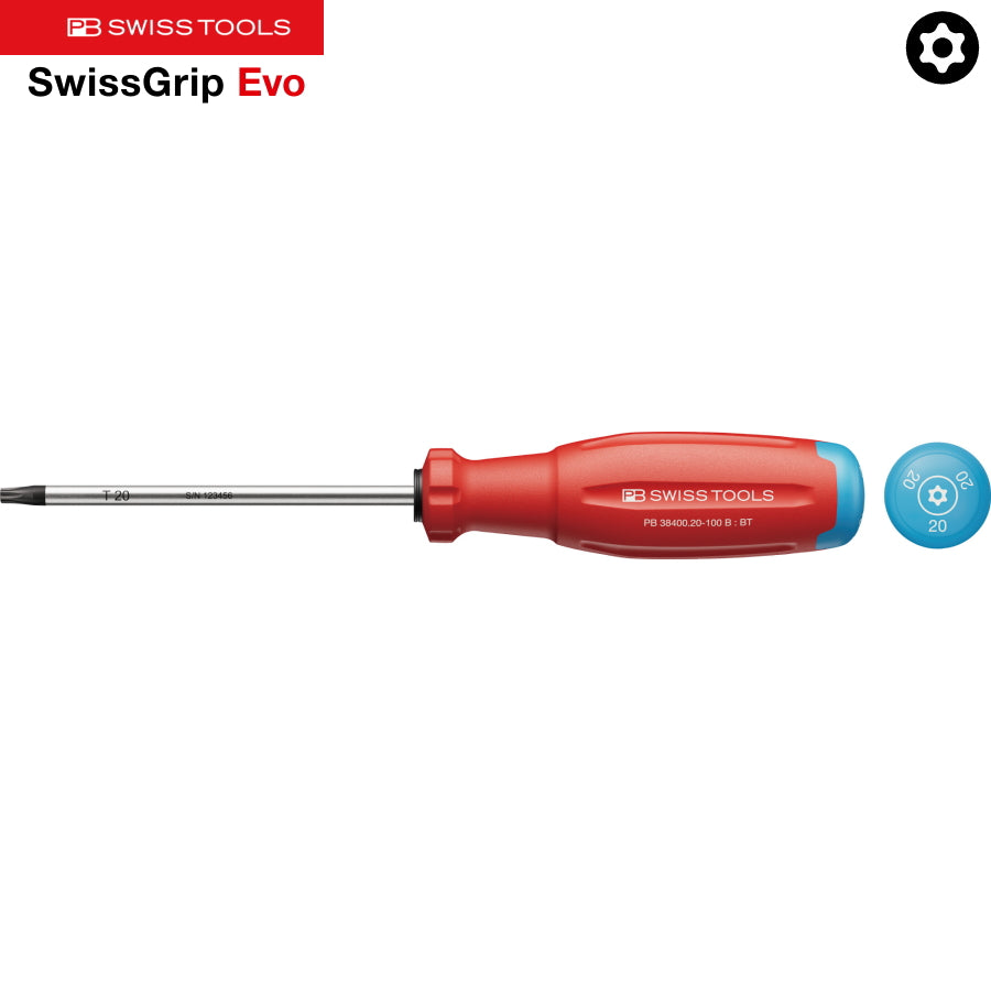 PB スイスツールズ 新型グリップEVO いじり止めへクスローブドライバー 38400B