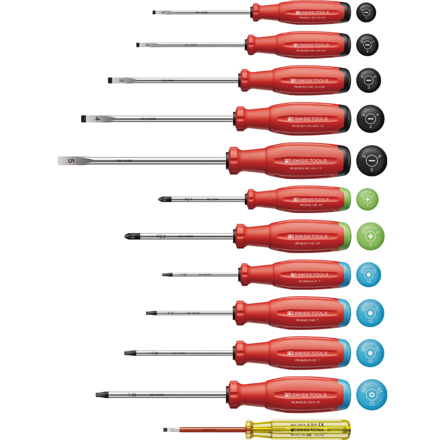 PB スイスツールズ 新型グリップEVO ドライバー アソートセット 38252 / 38244.H / 38253 / 38472 / 38535