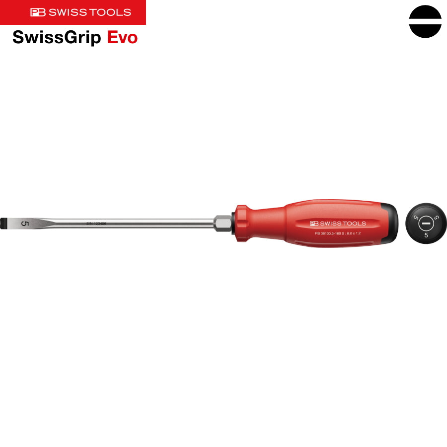 PB スイスツールズ 新型グリップEVO マイナスドライバー 根元六角 38100S