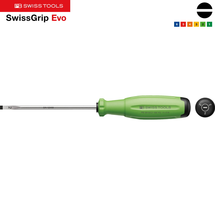 PB スイスツールズ 新型グリップEVO マイナスドライバー レインボー 38100