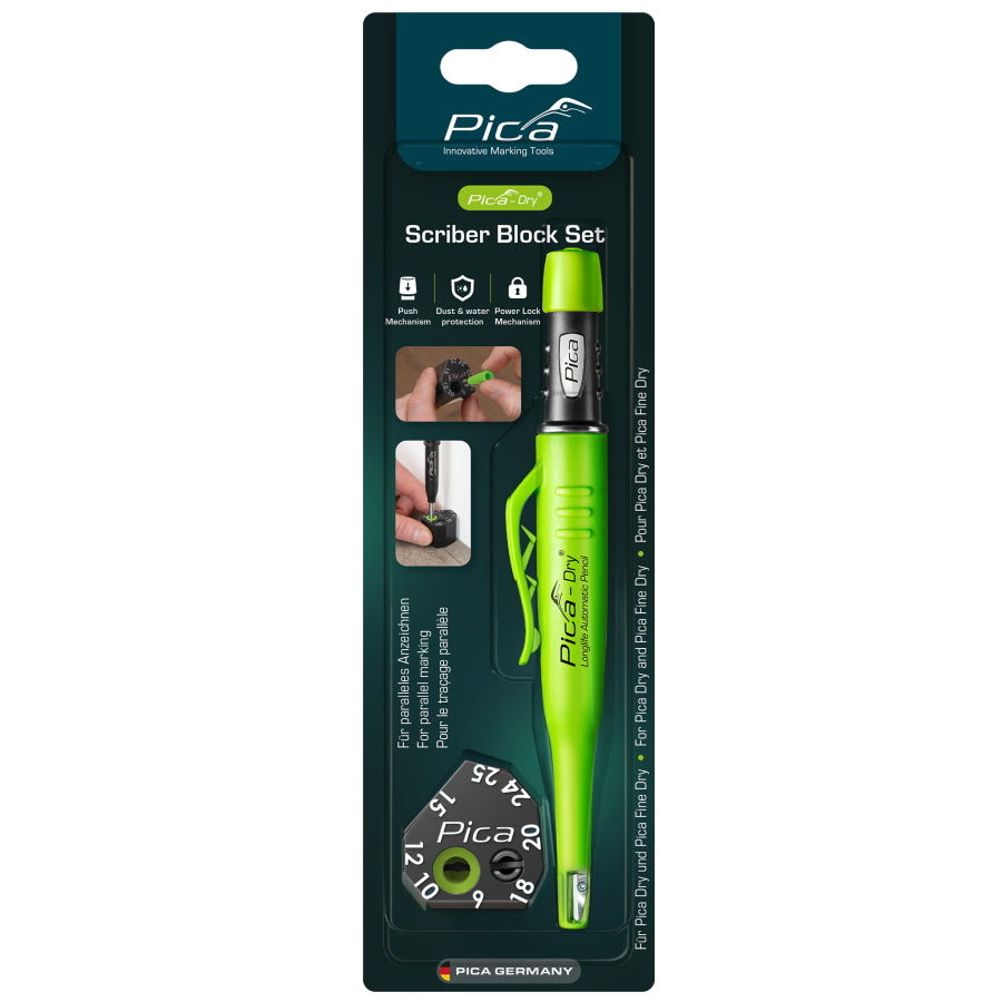 【予約商品：入荷次第発送】 Pica Marker ピカマーカー スクライバーブロック Pica Dry Pica Fine Dry用 55805 30801 9-25mm 平行線 ケガキ 床張り 石膏ボード 木工 スクリバー