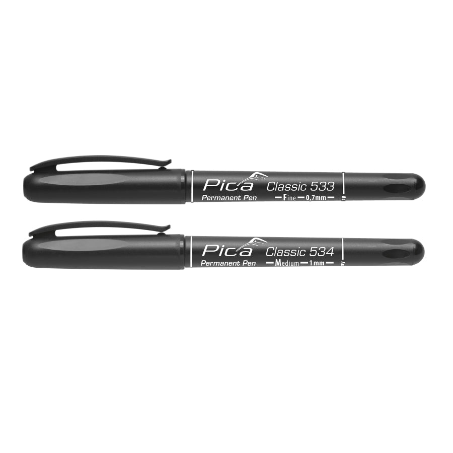 ピカマーカー Pica classic パーマネントペン 黒 中字 533/46 細字 534/46