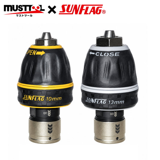 【2027年4月～6月発売予定・予約】 MUSTTOOL マストツール × SUNFLAG サンフラッグ QCキーレスドリルチャック 10mm 13mm 4WDLKL100 4WDLKL130 電動インパクトレンチ用 12.7mm角 4分