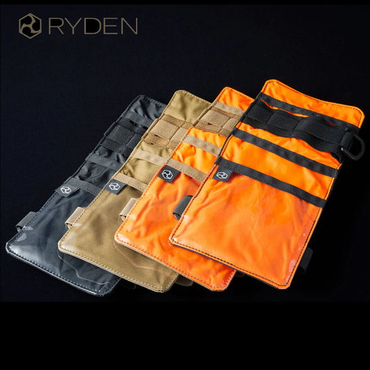 RYDEN（ライデン）オーガナイザーポーチ RD-04-002 薄型二つ折り 工具小物収納 透明ポケット Gフック 鎧布 日本製 ライデンアクセサリー
