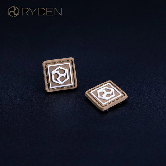 RYDEN（ライデン）CAT EYE PATCH RD-05-002 蓄光ロゴ ベルクロパッチ 2個入り 2cm×2cm ソフトPVC ライデンパッチ