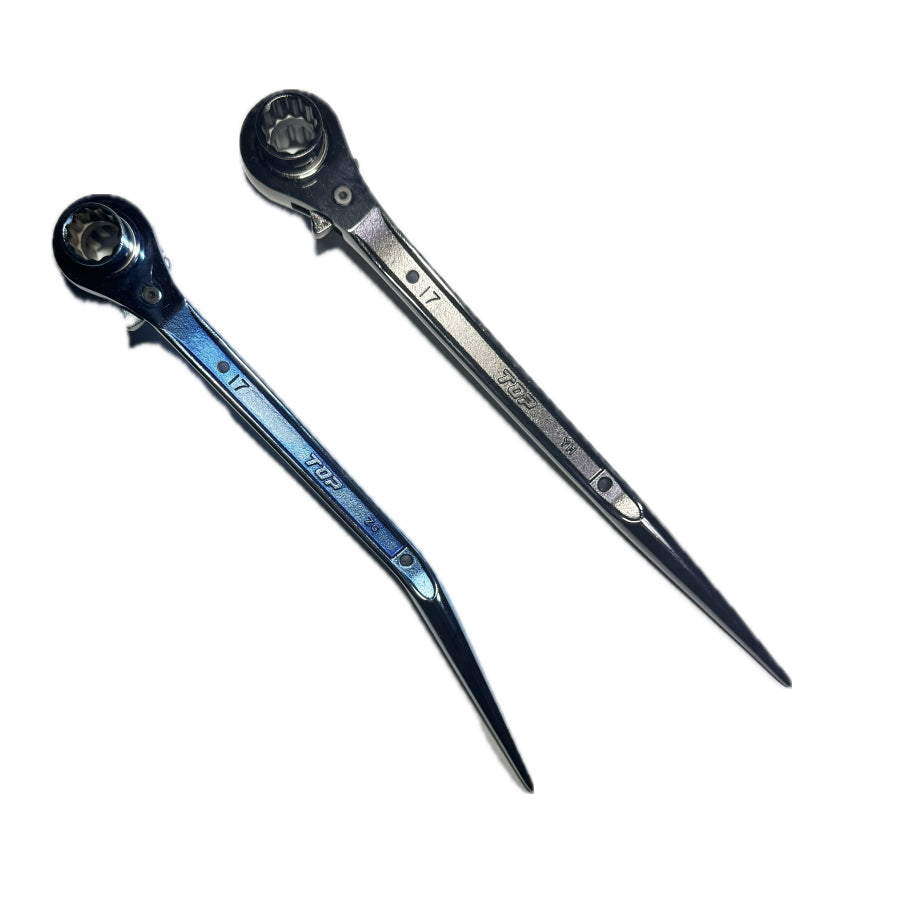トップ工業 受注生産限定カラー イオンプレーティングブルー / ブラックニッケルメッキ 両口ラチェットレンチ  RM-ST-B/BN