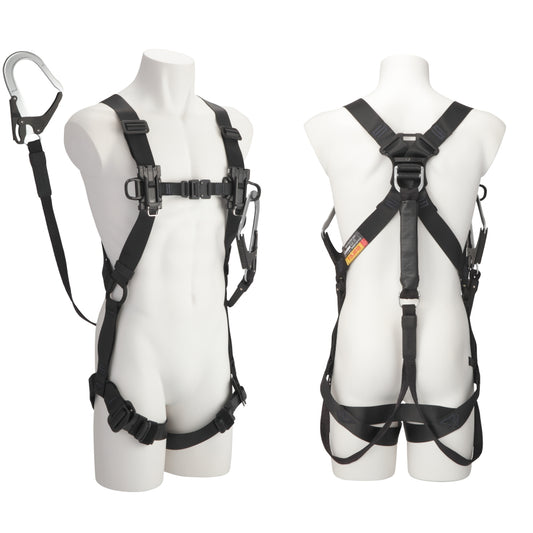 タジマ セフハーネスB 平ロープ L4ダブルセット黒 A4SFBFR-WL4BK