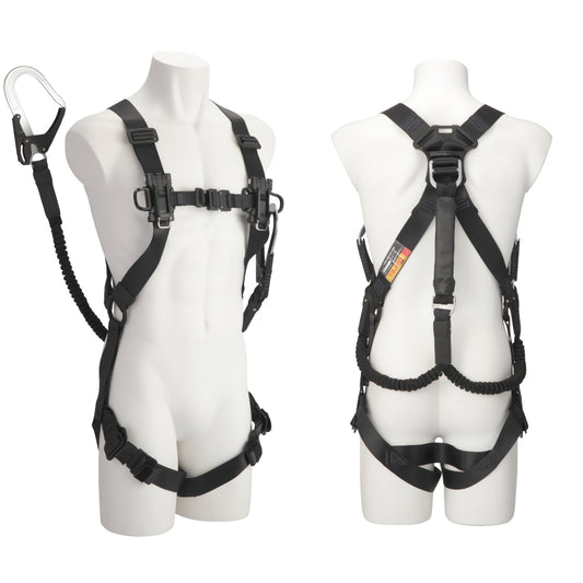 タジマ セフハーネスB 蛇腹 L4ダブルセット黒 フリーサイズ A4SFBJR-WL4BK