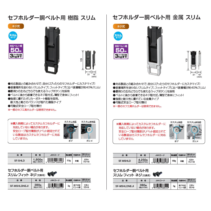 【予約品】 タジマ カスタムセフホルダー セフホルダー 上段用