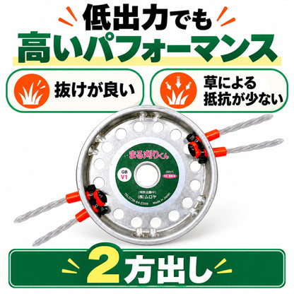 ムロヤ まる刈りくん GBV1 万能ブラシ草刈り刃 強化ナイロンコードカッター 本体 替刃 クリスタルドラゴン クリスタルドラゴンJr. 草刈機用 22cc以上