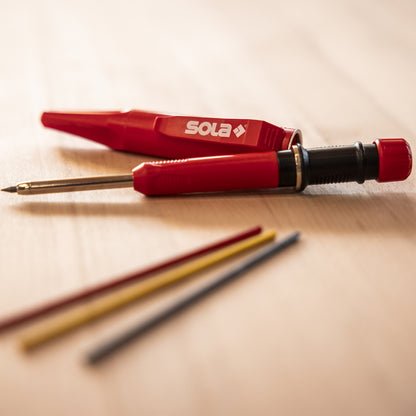【次回入荷分予約受付】 SOLA ソラ TLM3 TLM-3 マグネット式 深穴マーキングペン 最大90mm 2.8mm芯対応 ホルダー付き 建築用シャープペン 墨付け工具