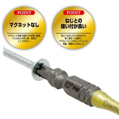 SUNFLAG サンフラッグ ダイヤモンド強鉄ビット 細太コンビタイプ TDS-2065 TDS-2085 TDS-2110 TDS-2125 TDS-2150 +2×65 +2×85 +2×110 +2×125 +2×150 両頭ビット 6.35mm