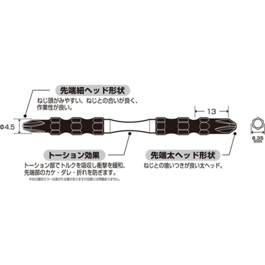 SUNFLAG サンフラッグ ダイヤモンド強鉄ビット 細太コンビタイプ TDS-2065 TDS-2085 TDS-2110 TDS-2125 TDS-2150 +2×65 +2×85 +2×110 +2×125 +2×150 両頭ビット 6.35mm