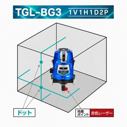 【数量限定色】高儀 HUT ドットライン ブルーグリーンレーザー墨出し器 極きわめ TGL-BG3 TGL-BG4 TGL-BG6 TGL-BG9 TGL-BG9D IP54 3電源方式 TG160th