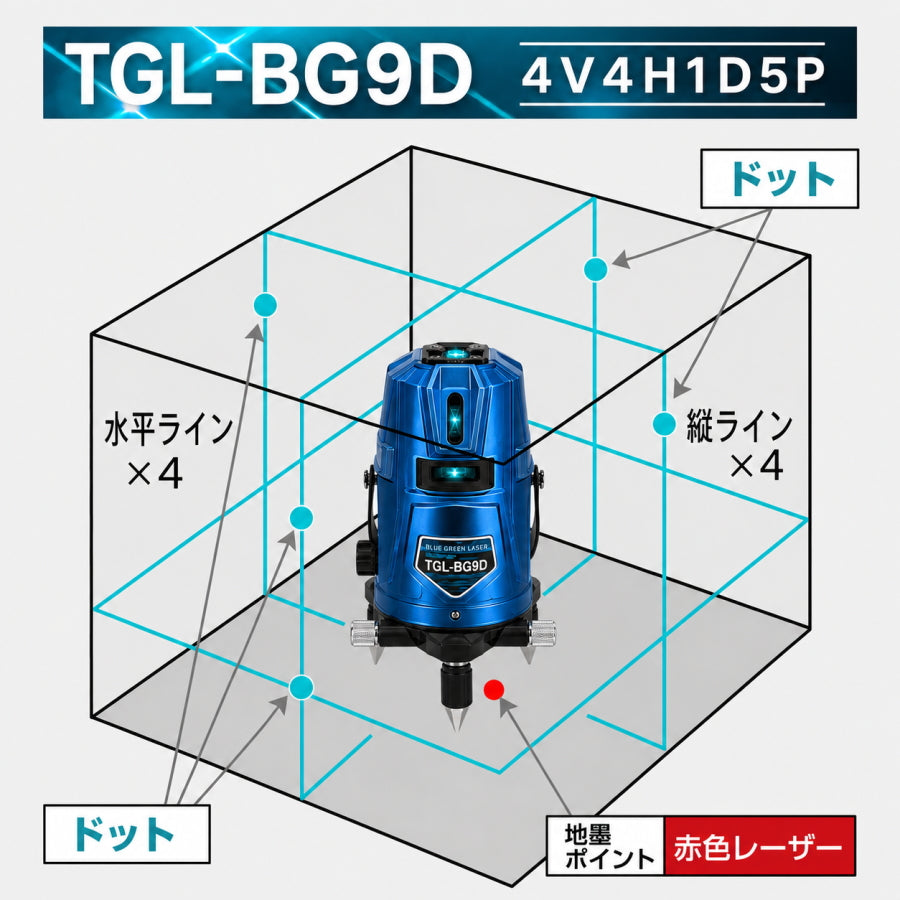 数量限定色】高儀 HUT ドットライン ブルーグリーンレーザー墨出し器