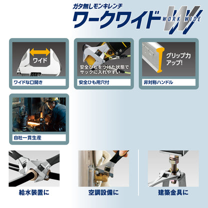 トップ工業 ガタ無しモンキレンチ ワークワイド HM-M