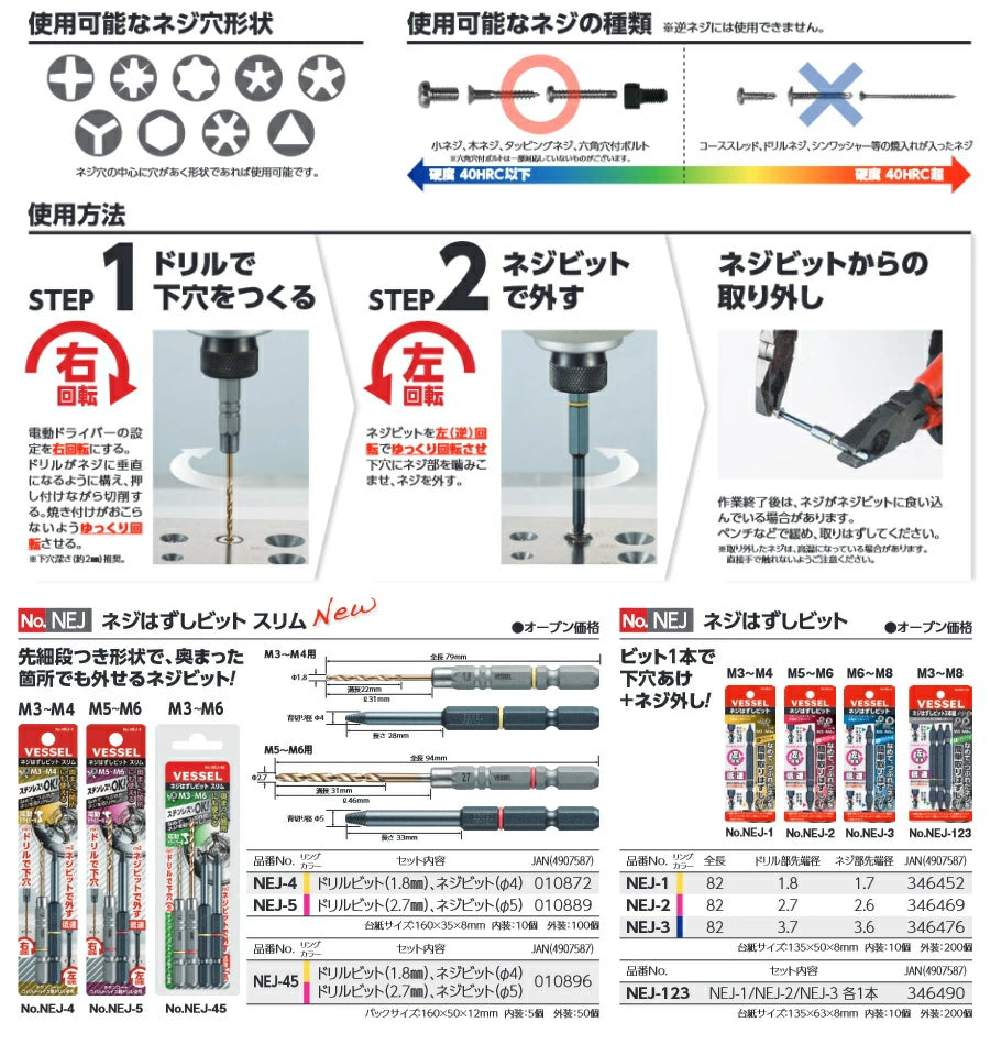 ベッセル ネジはずしビット NEJ