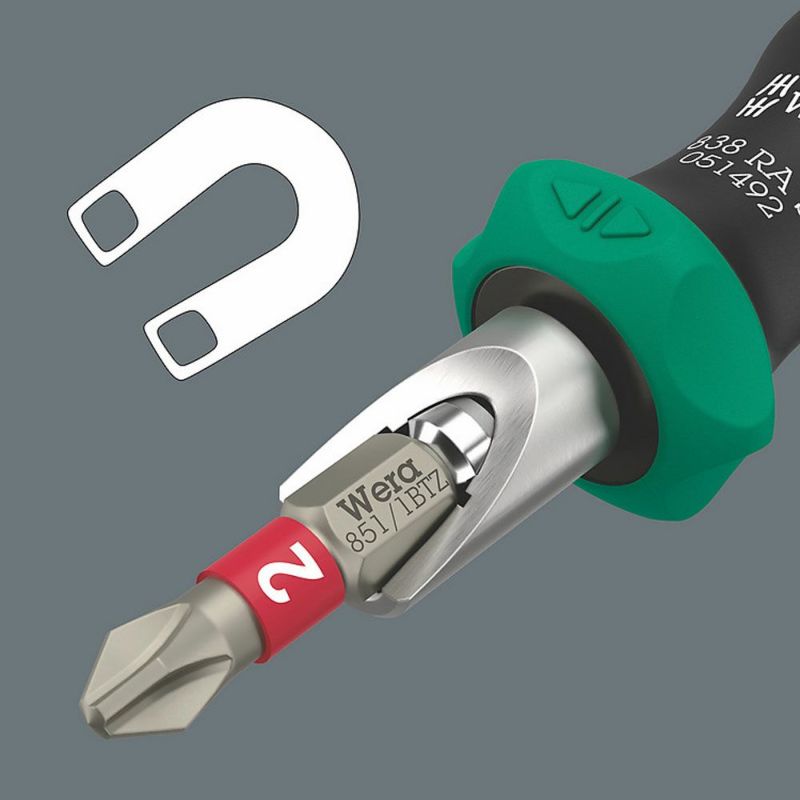 【廃盤品限定特価】 Wera 838 RA S/4 ラチェットビットホルダー ドライバーセット 135823 1/4インチ外六角ビット対応