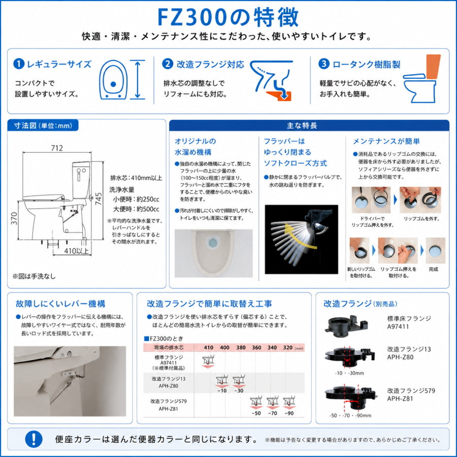 ダイワ化成 簡易水洗トイレ FZ300 ソフィアシリーズ レギュラーサイズ便器 樹脂製ロータンク